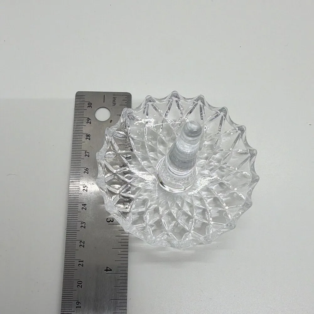 Clear Glass Ring Holder Jewelry Organizer Dish, Round 3 in